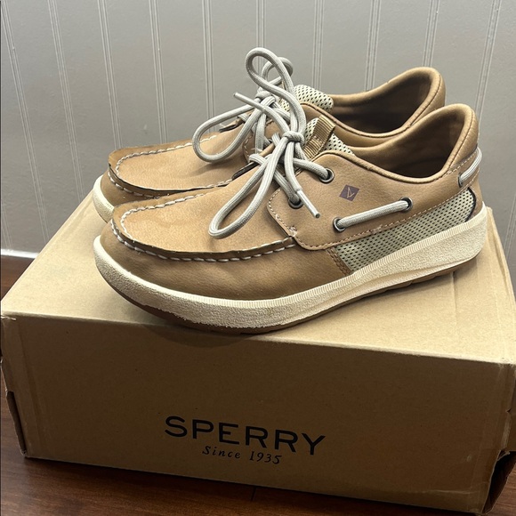 Sperry Youth Light Brown Plushwave Boat Shoes - Picture 1 of 4